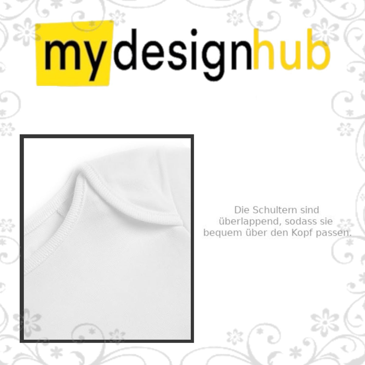 Babybody Mädchen personalisiert mit Wunschname Motiv & Spruch 50% Mama 50% Papa 100% Liebe Individuell bedruckt langarm Baumwolle weiß Geschenk zur Geburt, Taufe & Babyparty – Produktansicht 6