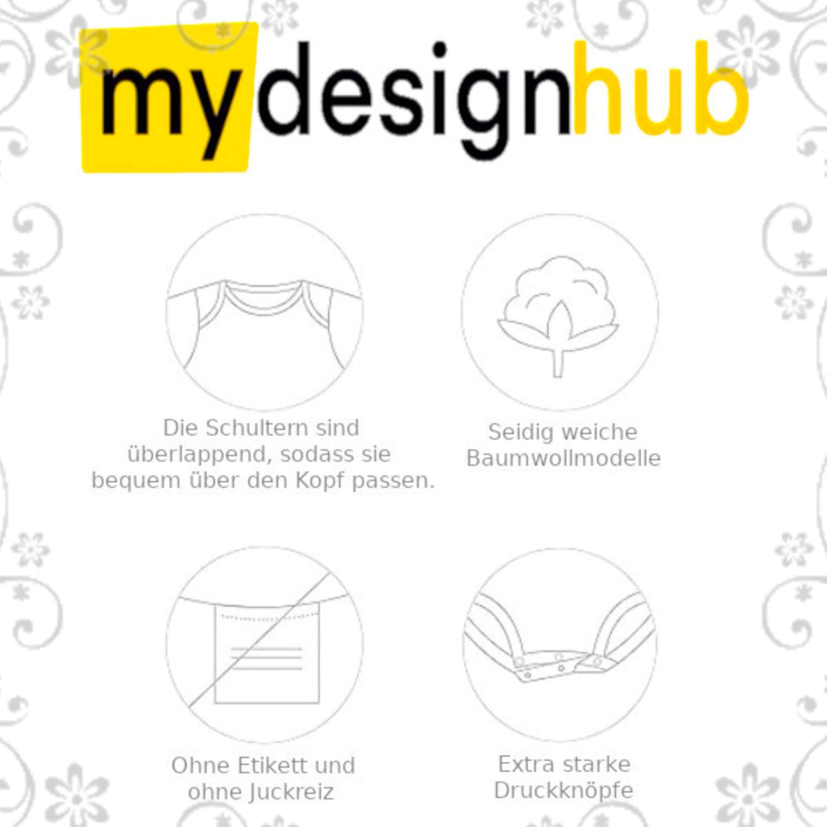 Babybody personalisiert Baustelle mit Wunschname Ich schaffe was ich will Weißer Kurzarm Baby Body aus Baumwolle mit Bagger Motiv Geschenk zur Geburt, Babyparty, Taufe – Produktansicht 3