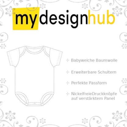 Personalisierter Babybody Bauernhof Hoftiere mit Wunschname – Weißer Kurzarm Baby Body aus Baumwolle Baby Geschenk Geburt Junge Mädchen, Schaf – Produktansicht 3
