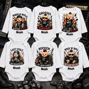 Personalisierter Babybody Langarm mit Name Rock & Metal Baby Body mit Wunschname Lustige Rocker Motive für Jungen & Mädchen Geschenk zur Geburt, Windeln weg – Produktansicht 2