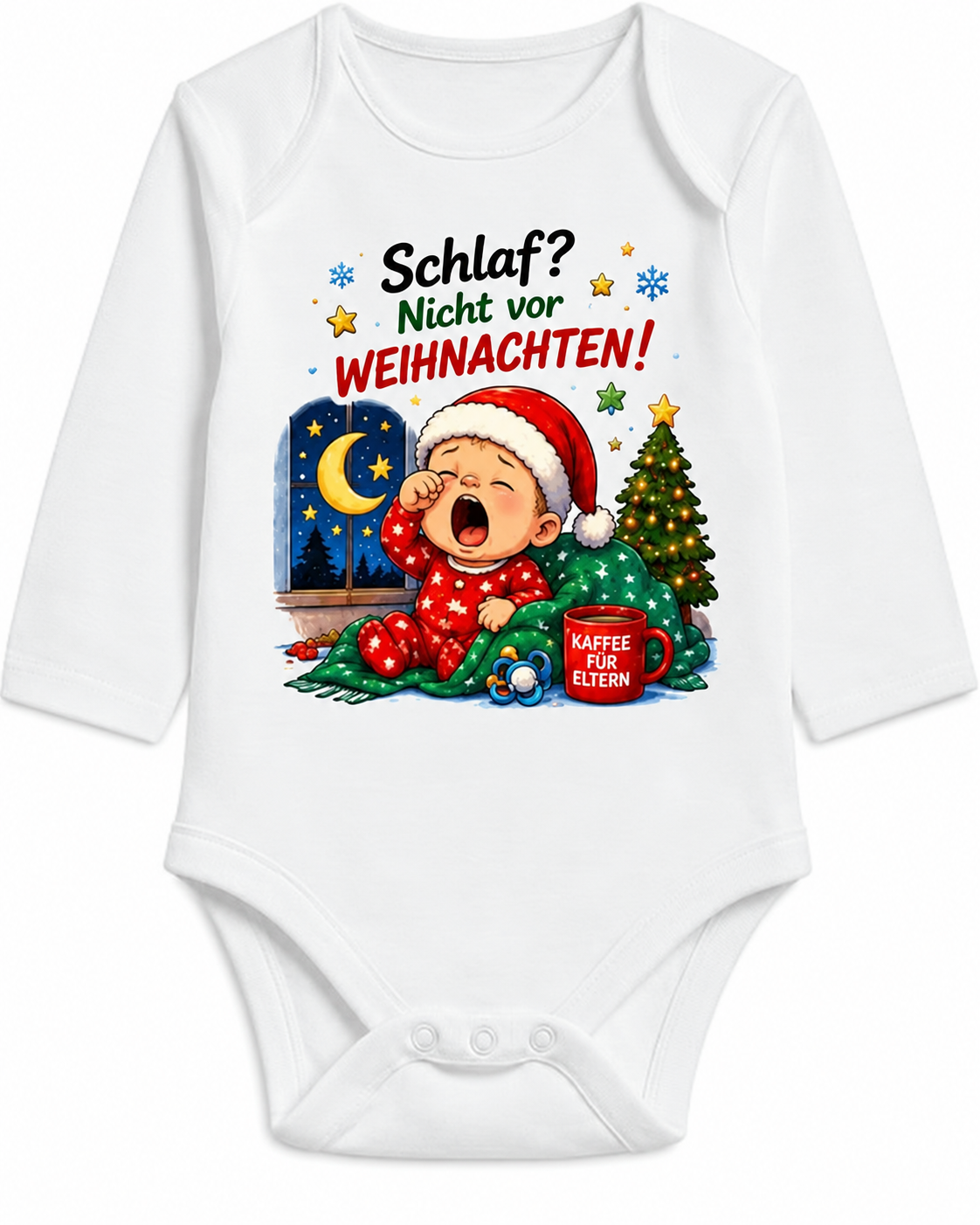 Babybody Weihnachten – Schlaf? Nicht vor Weihnachten! mit Wunschname