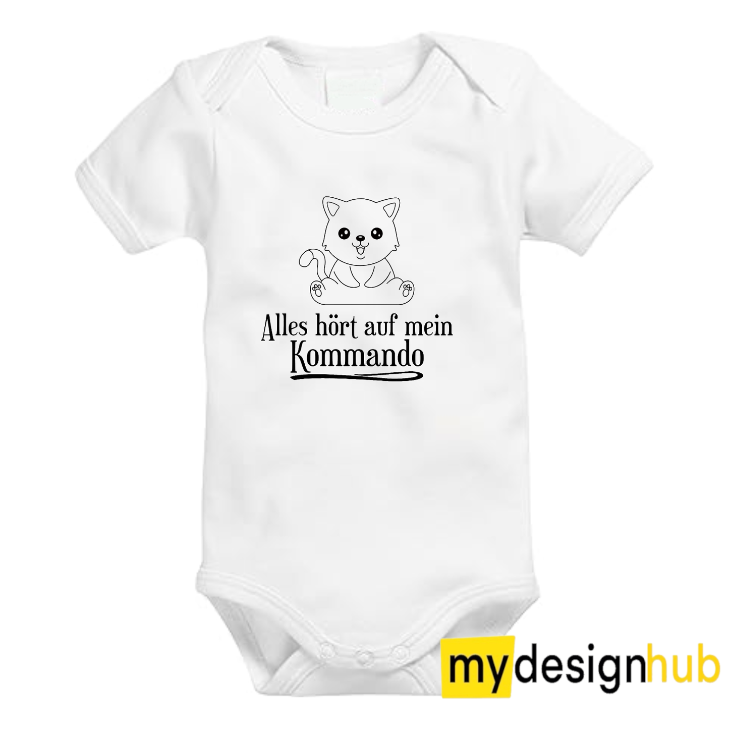 Babybody mit Aufdruck Motiv Alles hört auf mein Kommando Spruch Lustig Kurzarm