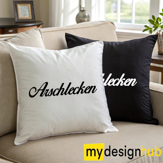 Kissenbezug mit Spruch Arschlecken Sprüche witzig Kissen Motiv 40x40