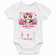 Personalisierter Babybody – Vorschau mit Wunschname und Geburtsdaten
