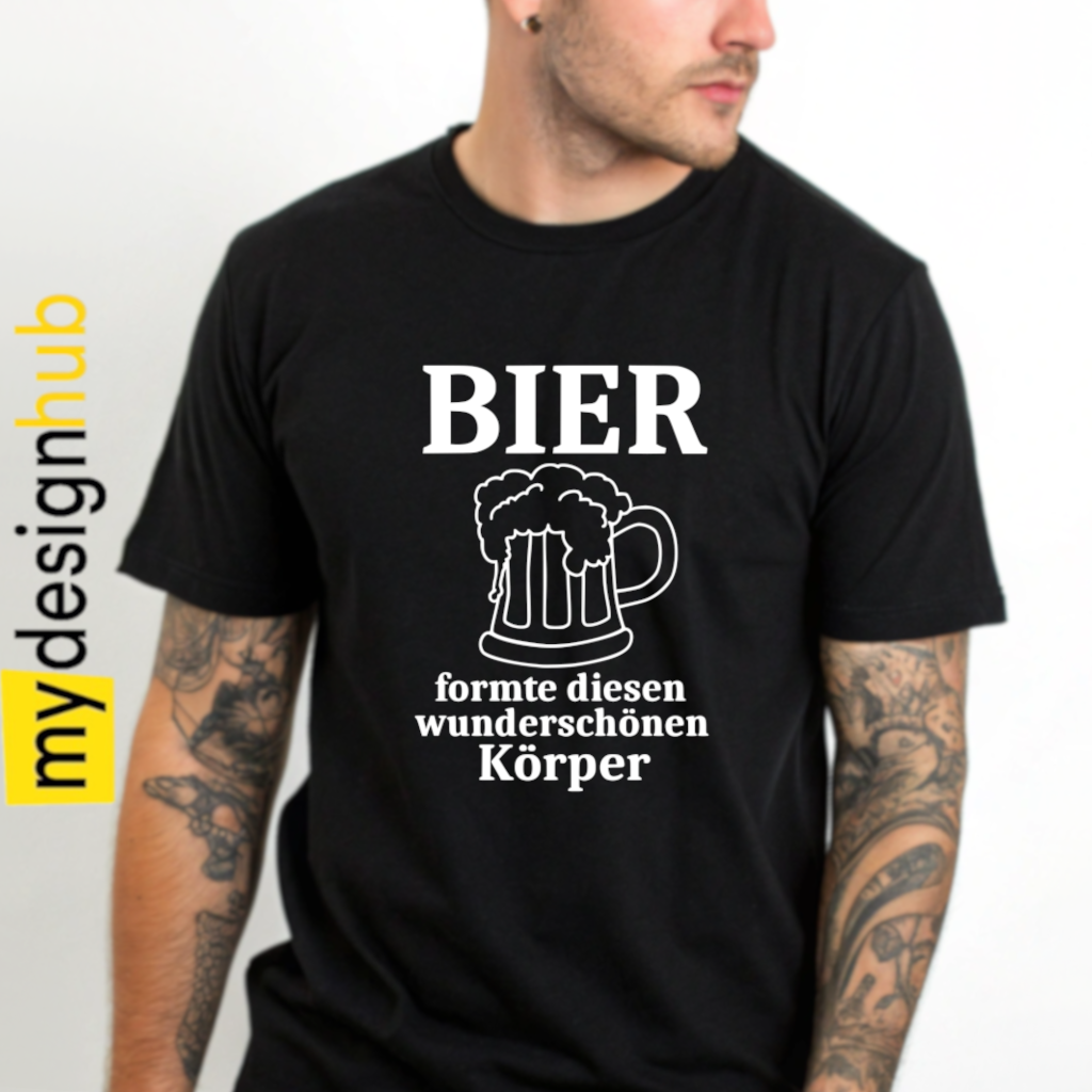 Tshirt Spruch "Bier formte diesen wunderschönen Körper" Motiv funshirt