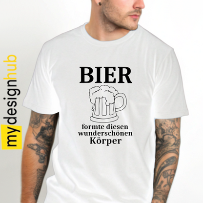 Tshirt Spruch "Bier formte diesen wunderschönen Körper" Motiv funshirt