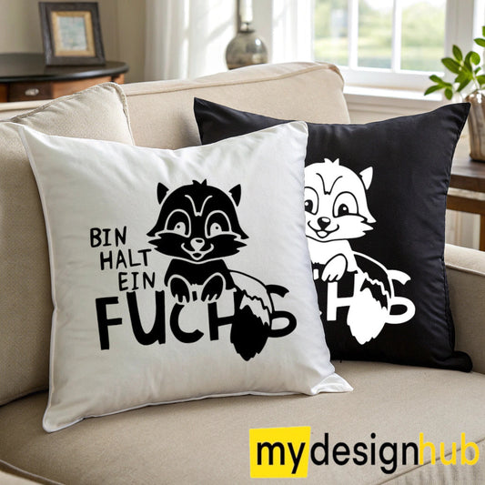 Kissenbezug mit Spruch bin halt ein Fuchs Sprüche witzig Kissen Motiv 40x40