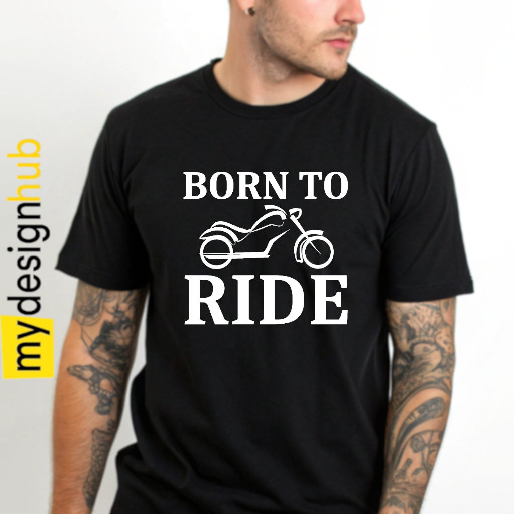 Tshirt Spruch "Born to ride" Motorrad Motiv funshirt
