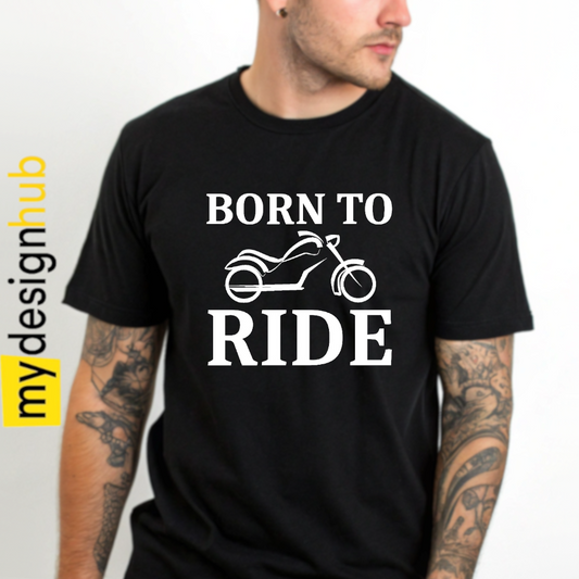 Tshirt Spruch "Born to ride" Motorrad Motiv funshirt