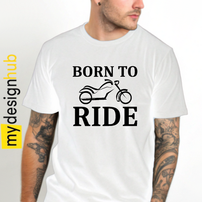 Tshirt Spruch "Born to ride" Motorrad Motiv funshirt