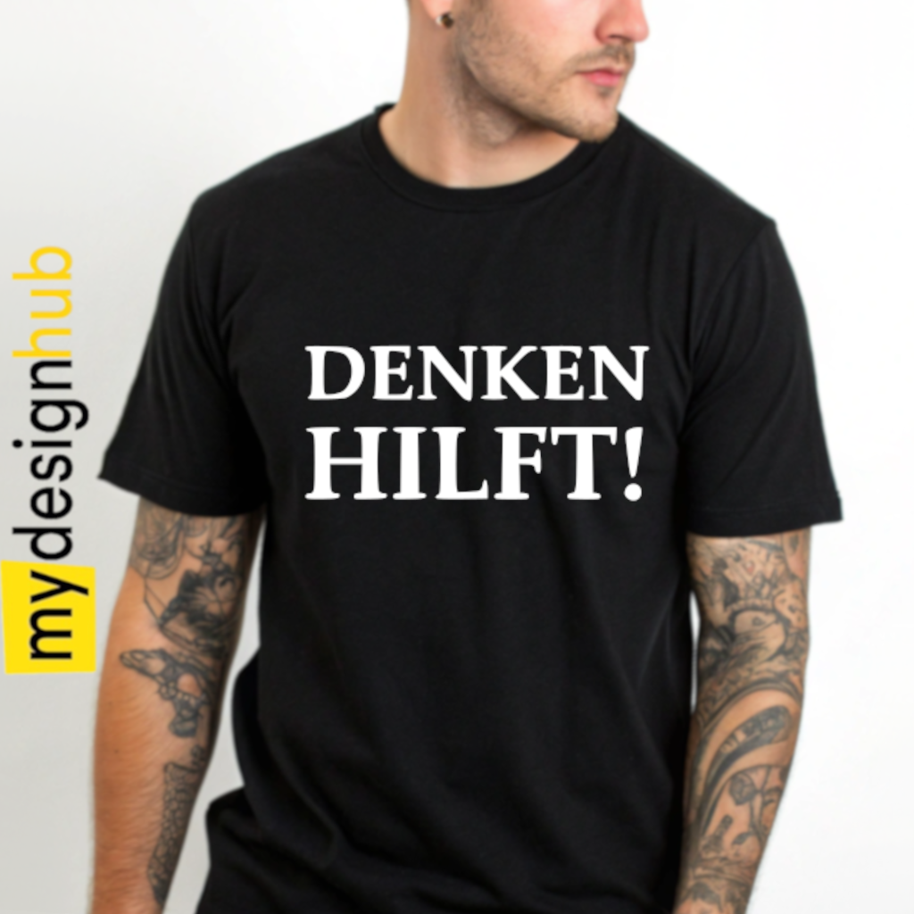 Tshirt Spruch "Denken hilft!" Motiv funshirt