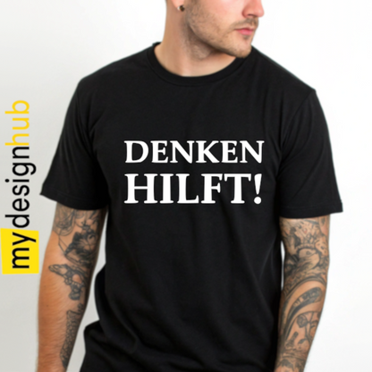 Tshirt Spruch "Denken hilft!" Motiv funshirt