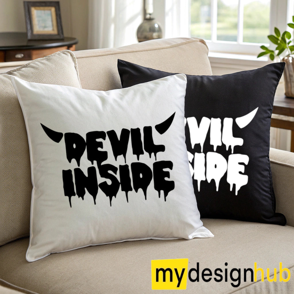 Kissenbezug mit Spruch Devil inside Sprüche witzig Kissen Motiv 40x40