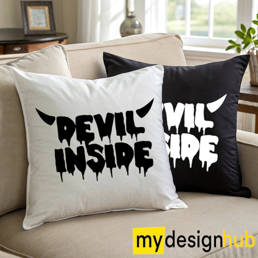 Kissenbezug mit Spruch Devil inside Sprüche witzig Kissen Motiv 40x40