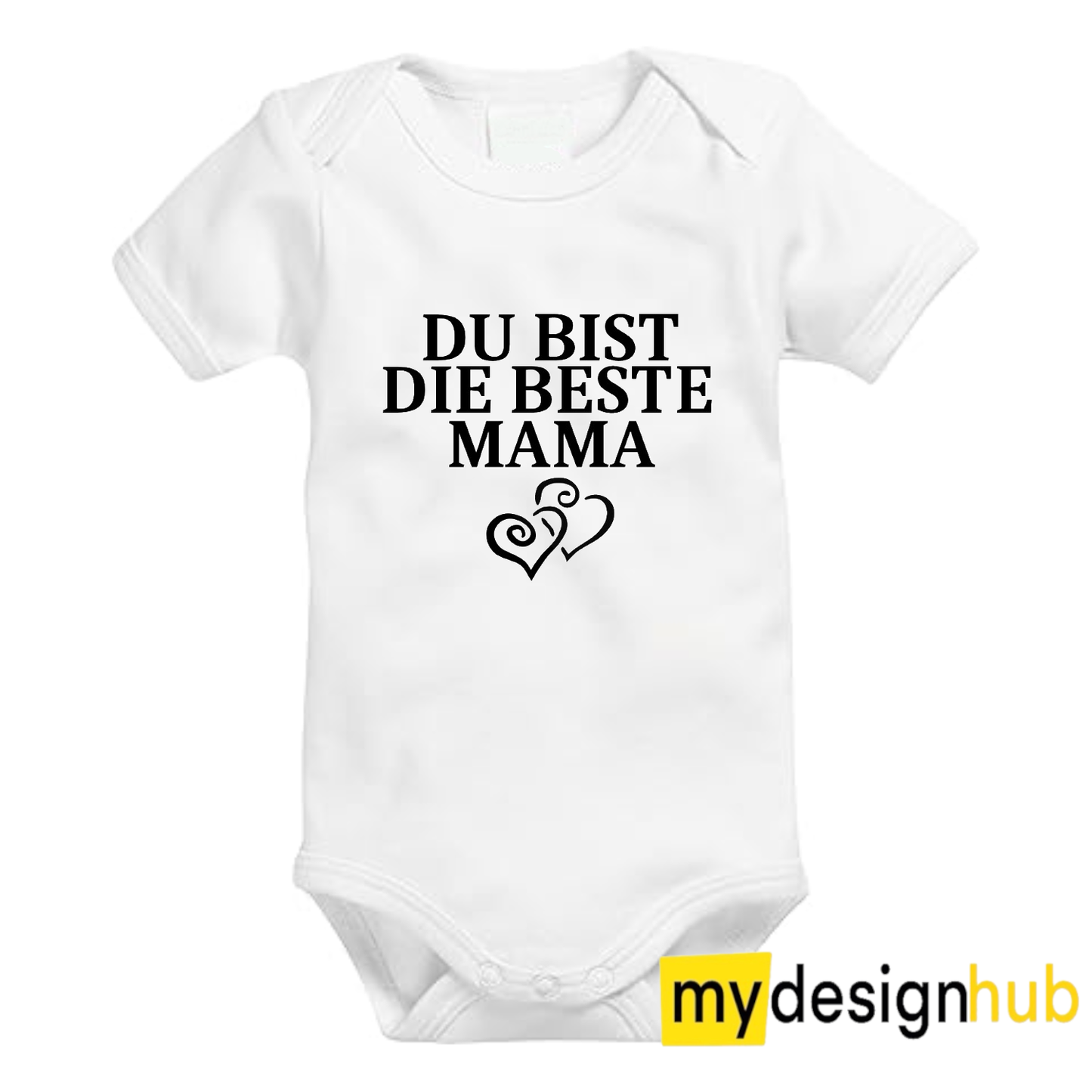 Babybody mit Aufdruck Motiv Du bist die beste Mama Spruch Lustig Kurzarm