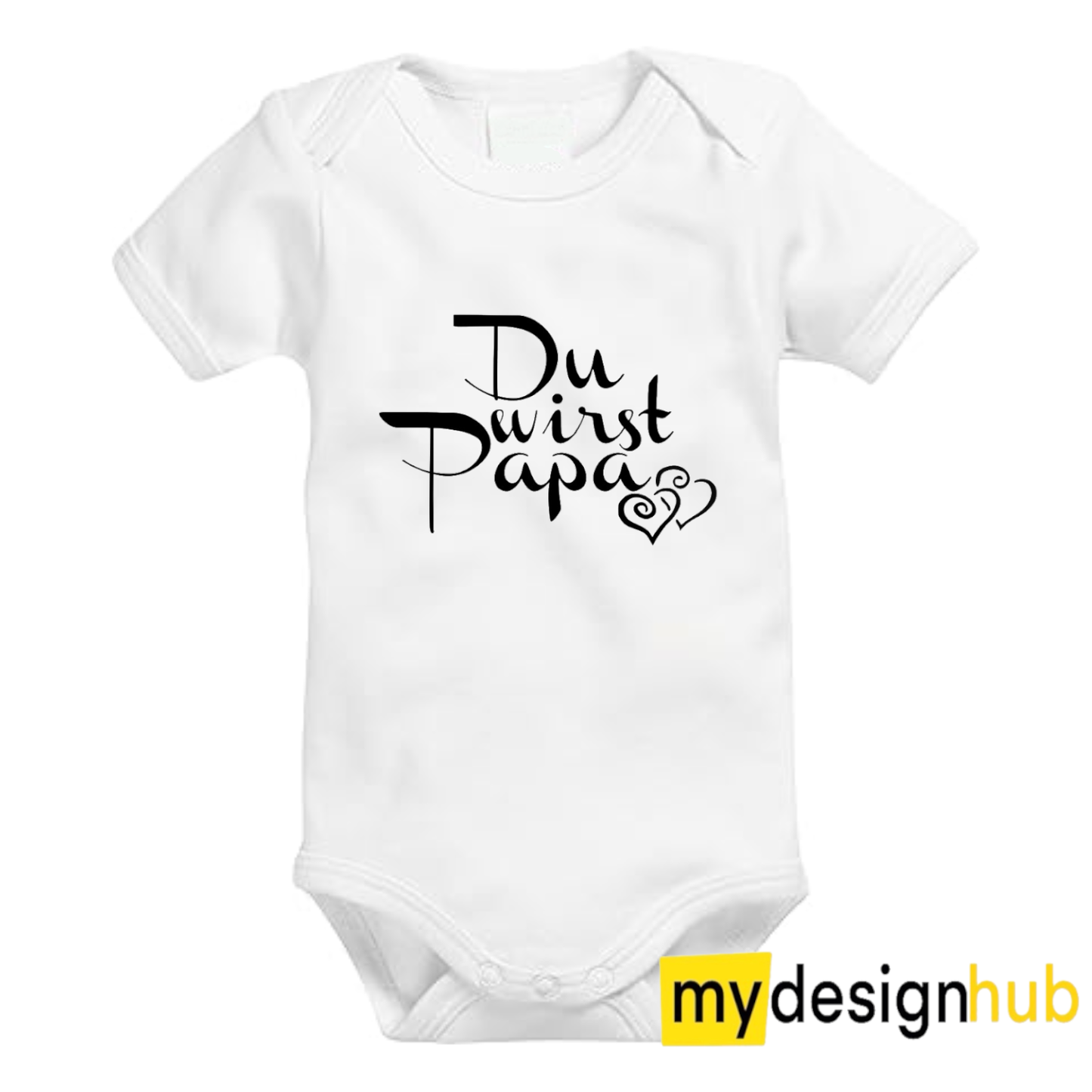 Babybody mit Aufdruck Motiv Du wirst Papa Spruch Lustig Kurzarm