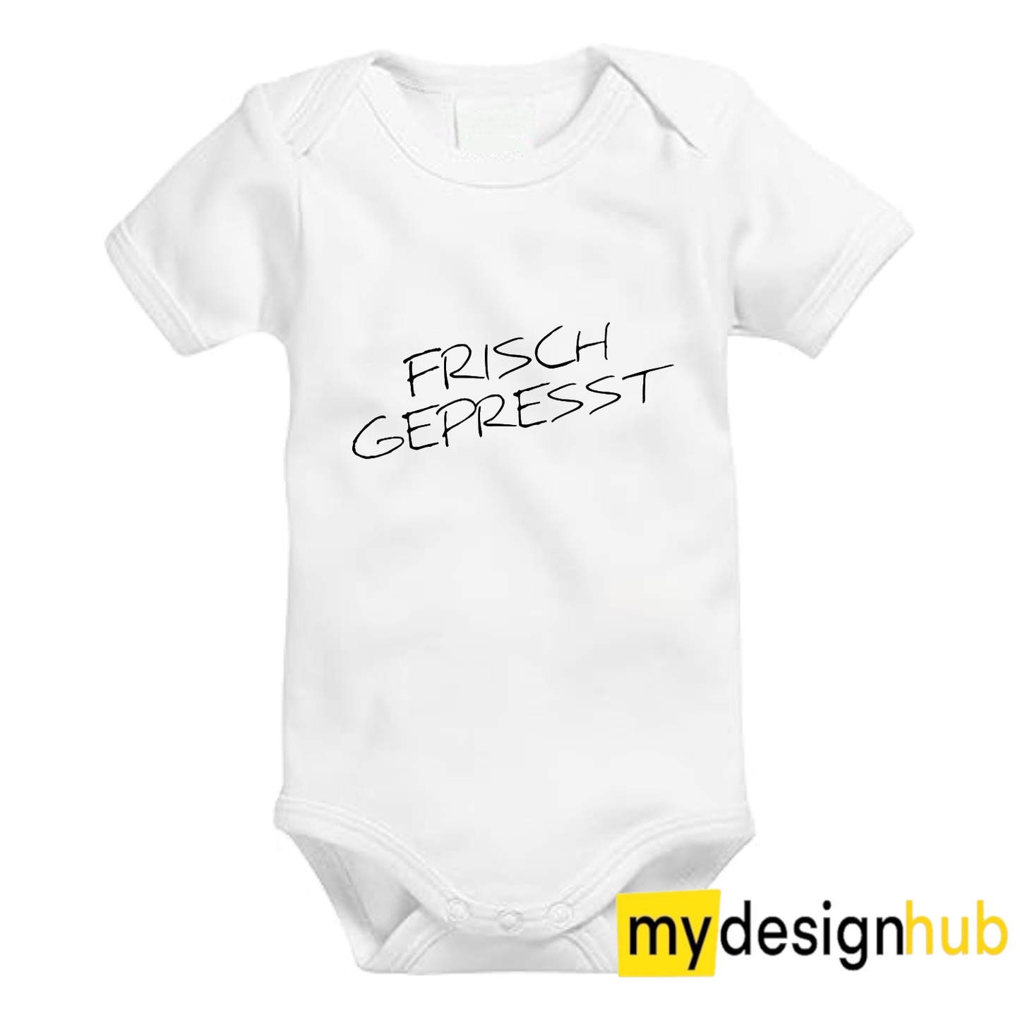 Babybody mit Aufdruck Motiv Frisch gepresst Spruch Lustig Kurzarm