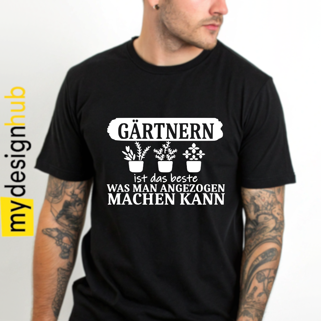 Tshirt Spruch "Gärtnern ist das beste was man angezogen machen kann" Motiv funshirt