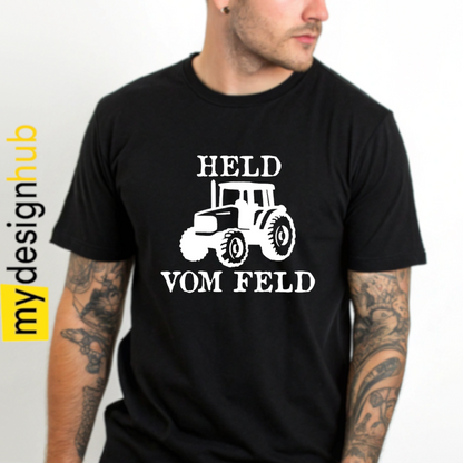 Tshirt Spruch "Held vom Feld" Traktor Motiv funshirt