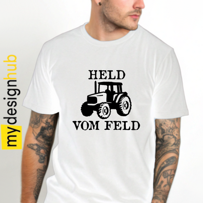 Tshirt Spruch "Held vom Feld" Traktor Motiv funshirt
