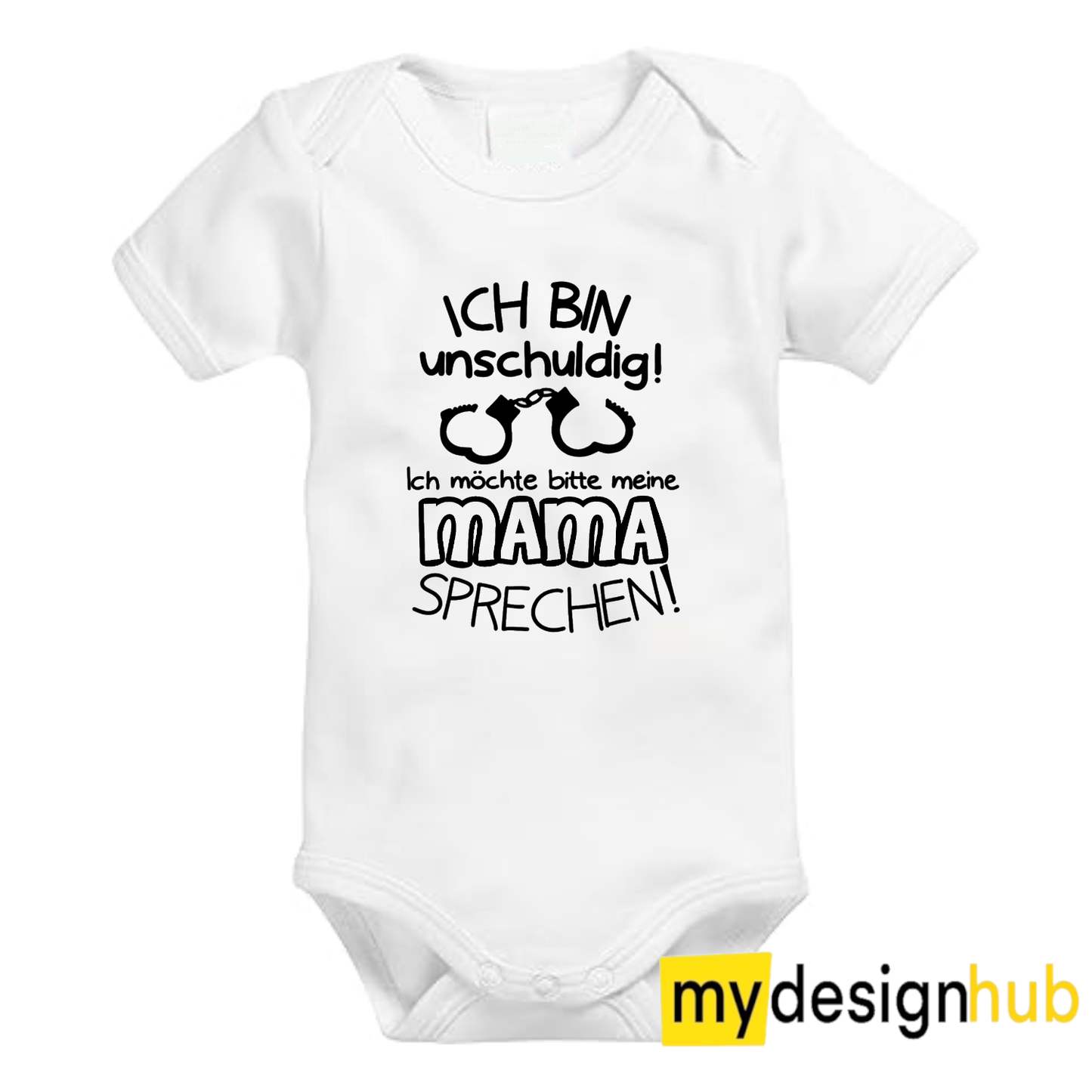 Babybody mit Aufdruck Motiv Ich bin unschuldig... Mama sprechen Spruch Lustig Kurzarm