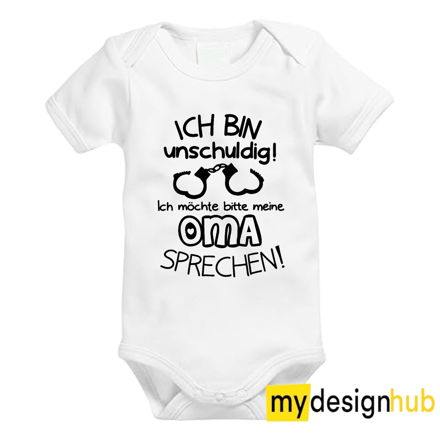 Babybody mit Aufdruck Motiv Ich bin unschuldig... Oma sprechen Spruch Lustig Kurzarm
