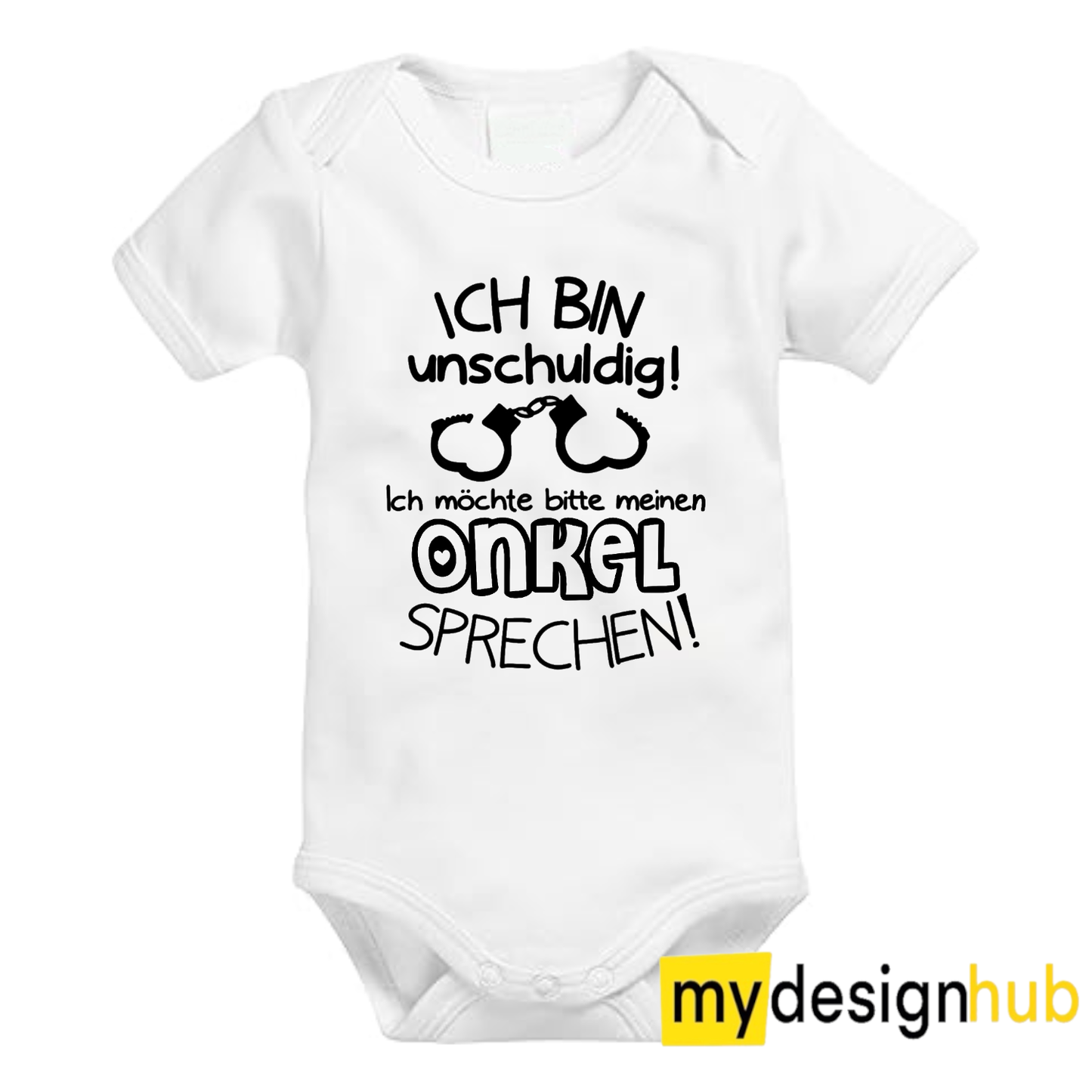 Babybody mit Aufdruck Motiv Ich bin unschuldig... Onkel sprechen Spruch Lustig Kurzarm