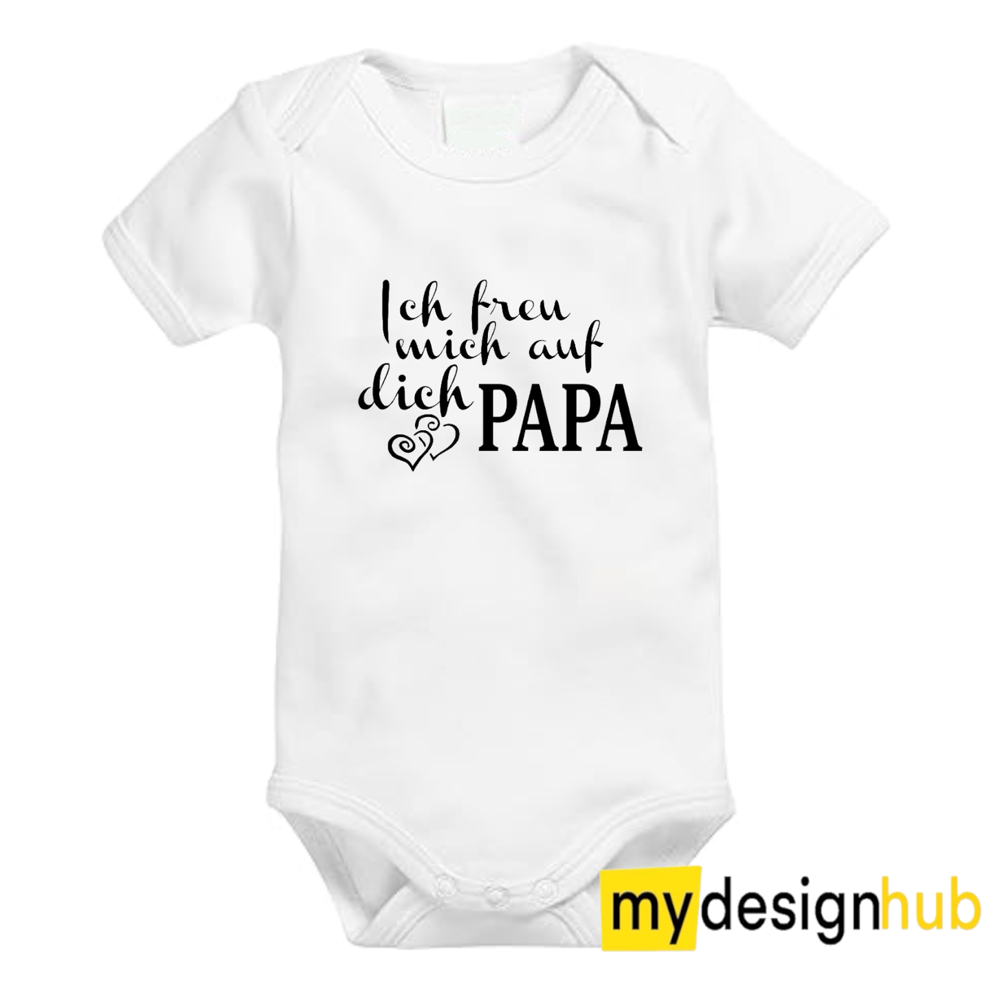 Babybody mit Aufdruck Motiv Ich freu mich auf dich Papa Spruch Lustig Kurzarm