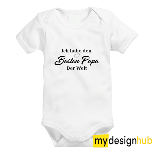 Babybody mit Aufdruck Motiv Ich habe den besten Papa der Welt Spruch Lustig Kurzarm