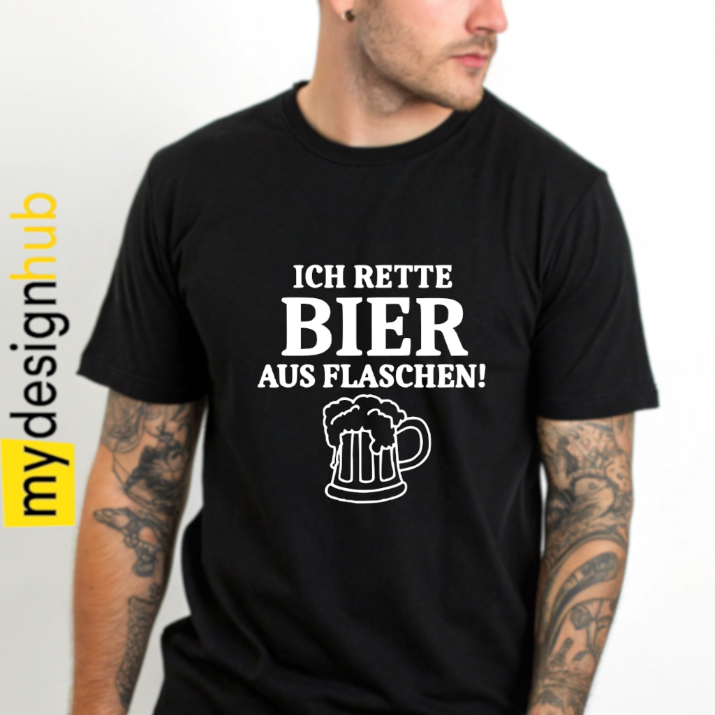 Tshirt Spruch "Ich rette Bier aus Flaschen!" Motiv funshirt