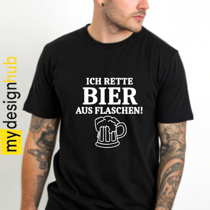 Tshirt Spruch "Ich rette Bier aus Flaschen!" Motiv funshirt