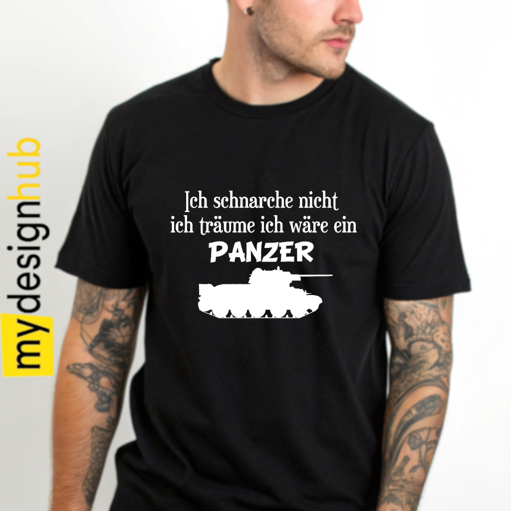 Tshirt Spruch "Ich schnarche nicht ich träume ich wäre ein Panzer" Motiv funshirt