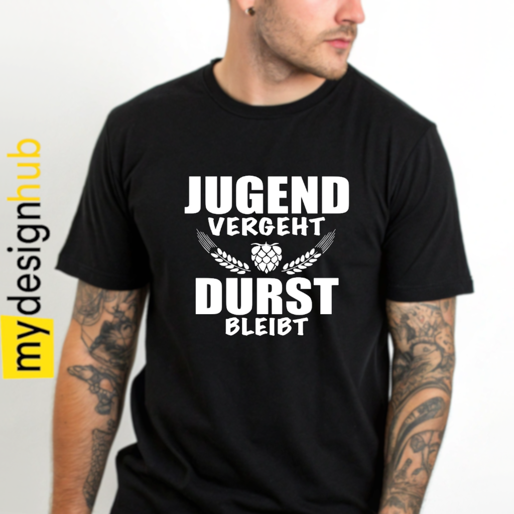 Tshirt Spruch "Jugend vergeht Durst bleibt" Bier Motiv funshirt