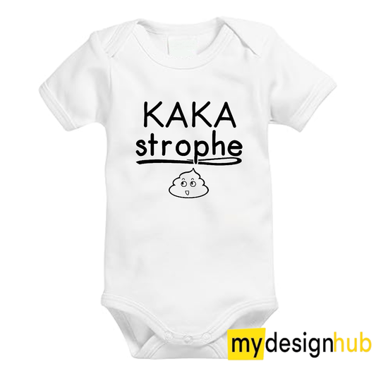Babybody mit Aufdruck Motiv Kakastrophe Spruch Lustig Kurzarm