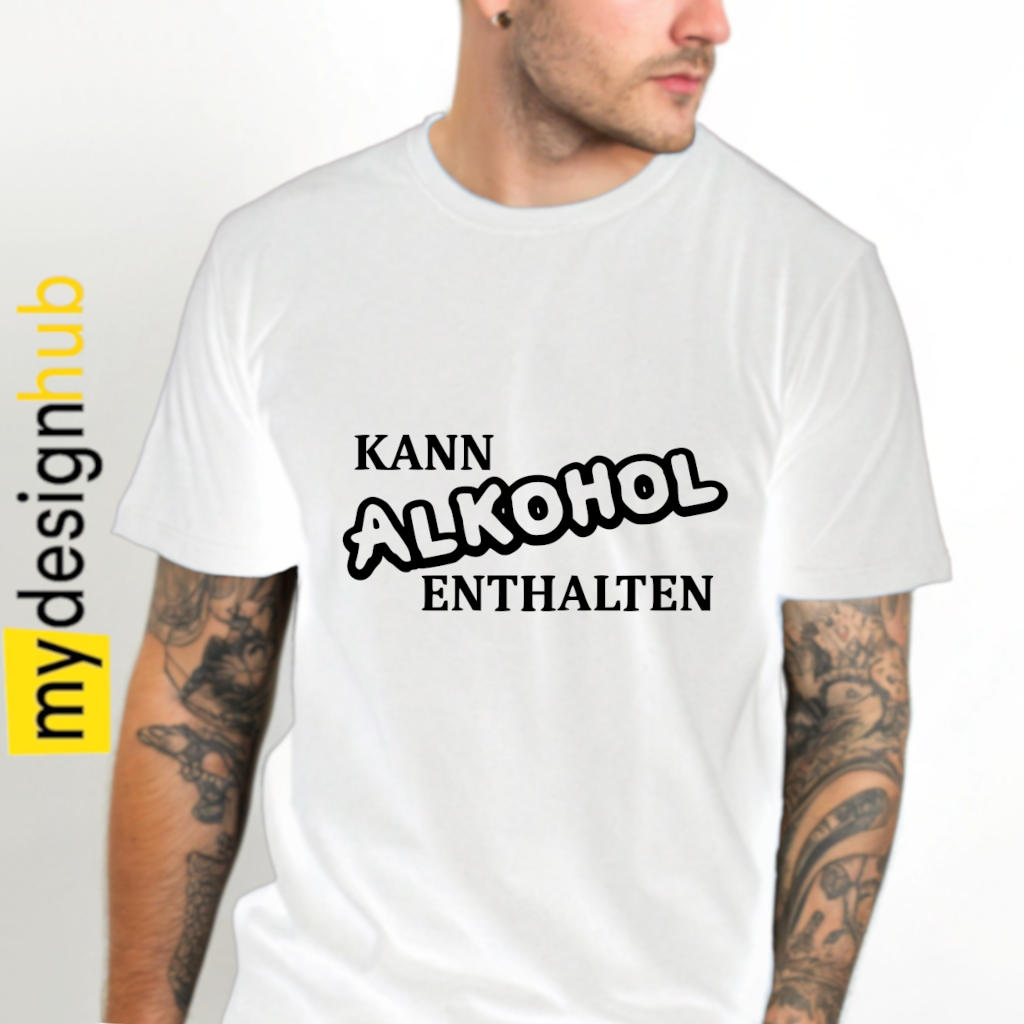 Tshirt Spruch "Kann Alkohol enthalten" Motiv funshirt