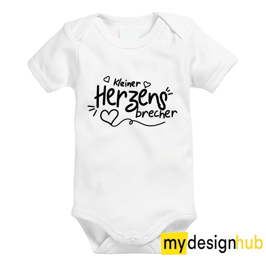 Babybody mit Aufdruck Motiv Kleiner Herzensbrecher Spruch Lustig Kurzarm