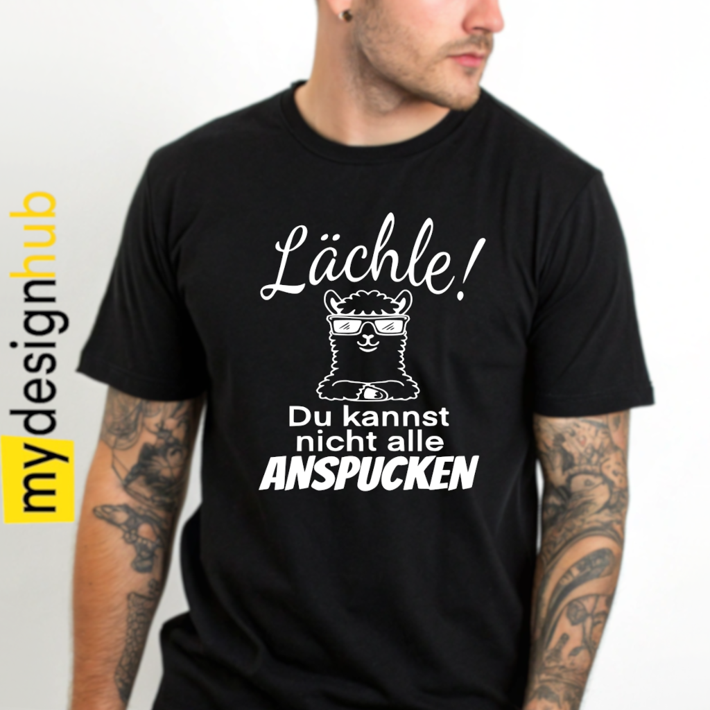 Tshirt Spruch "Lächle! Du kannst nicht alle anspucken" Motiv funshirt