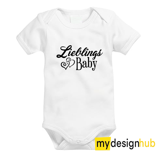 Babybody mit Aufdruck Motiv Lieblingsbaby Spruch Lustig Kurzarm