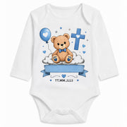 Babybody Langarm Taufe Junge – Bär | Name & Datum – Personalisierungsvorschau ohne Beispielname