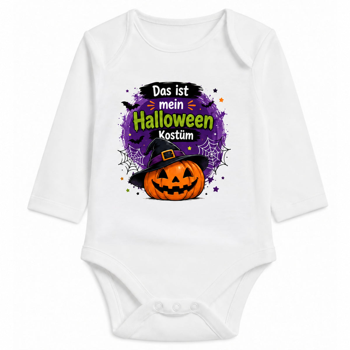 Babybody Langarm – Halloween – Kürbis | mit Wunschname – Personalisierungsvorschau ohne Beispielname
