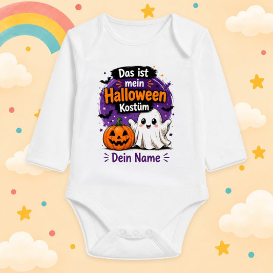 Babybody Langarm – Halloween – Gespenst | mit Wunschname – Produktansicht