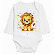 Babybody Langarm – Tiermotiv Löwe | mit Wunschname – Personalisierungsvorschau ohne Beispielname
