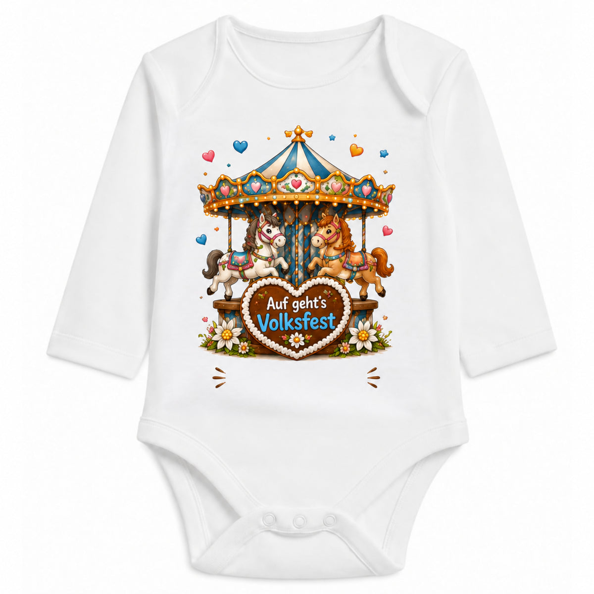 Babybody Langarm – Volksfest – Auf gehts Volksfest | mit Wunschname – Personalisierungsvorschau ohne Beispielname