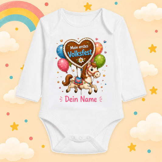 Babybody Langarm – Volksfest – Mein erstes Volksfest | mit Wunschname – Produktansicht