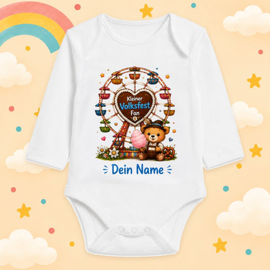 Babybody Langarm – Volksfest – Kleiner Volksfest Fan | mit Wunschname – Produktansicht
