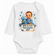 Babybody Langarm – Willst du meine Patentante sein | mit Wunschname – Personalisierungsvorschau ohne Beispielname