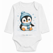 Babybody Langarm – Tiermotiv Pinguin | mit Wunschname – Personalisierungsvorschau ohne Beispielname