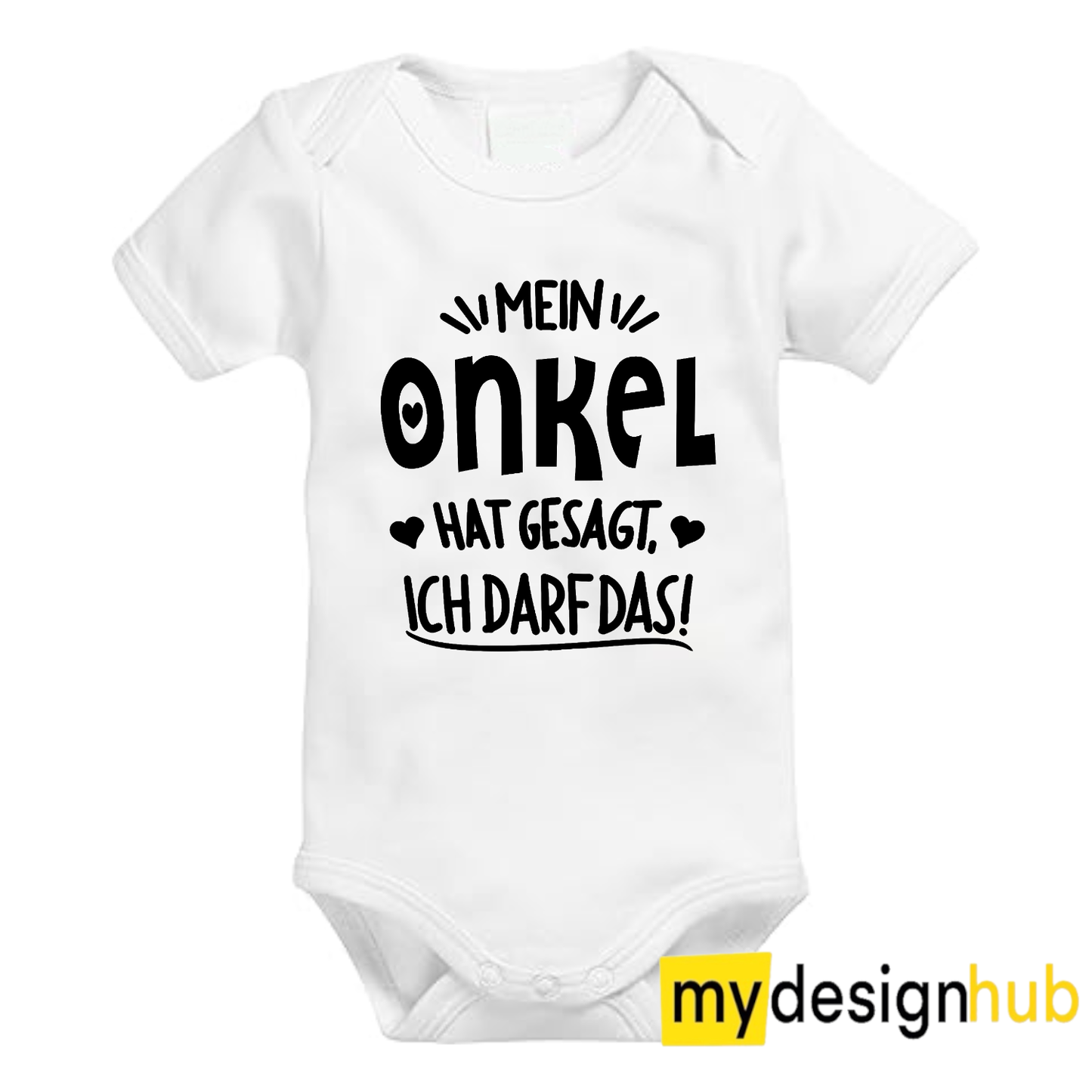 Babybody mit Aufdruck Motiv Mein Onkel hat gesagt ich darf das Spruch Lustig Kurzarm