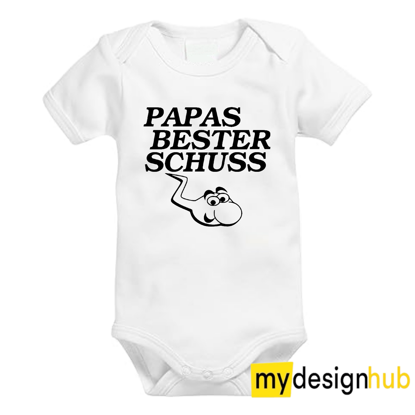 Babybody mit Aufdruck Motiv Papas bester Schuss Spruch Lustig Kurzarm