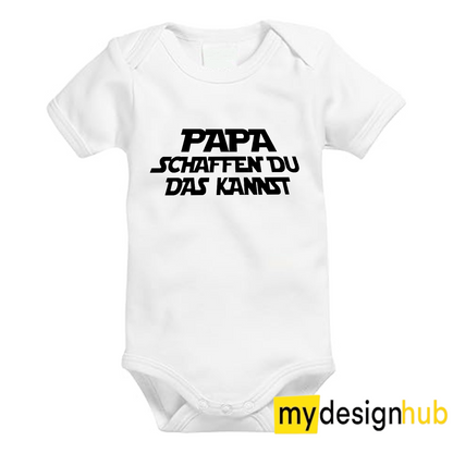 Babybody mit Aufdruck Motiv Papa schaffen du das kannst Spruch Lustig Kurzarm